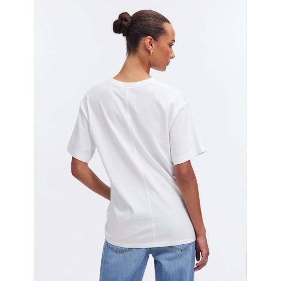 Madewell NWT Eyelet White Cotton Relaxed Oversized Short Sleeve T-Shirt, Size XL - Picture 4 of 9